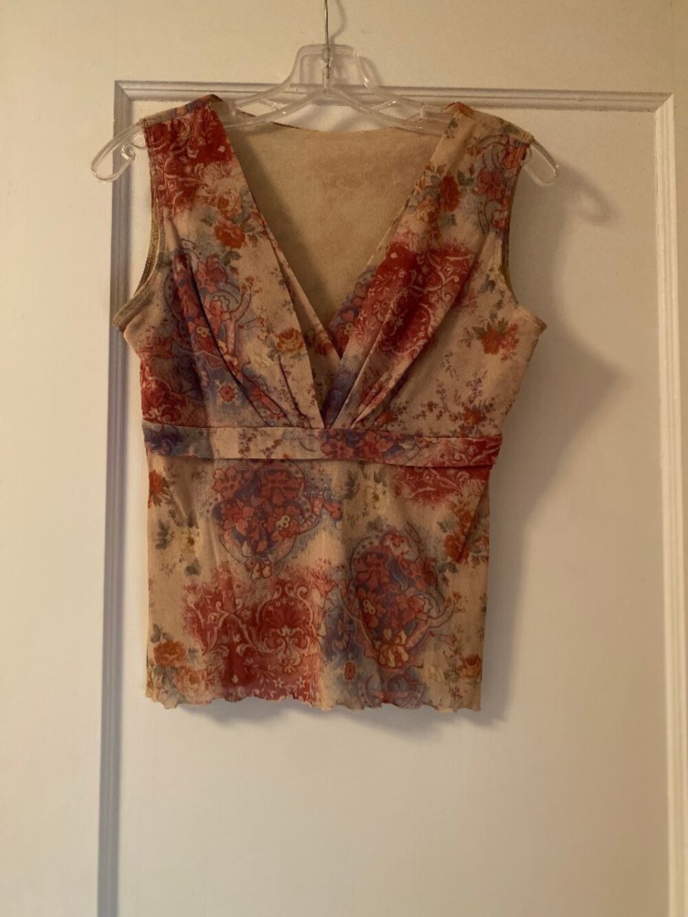 Weston Wear Floral Mesh Sleeveless Top